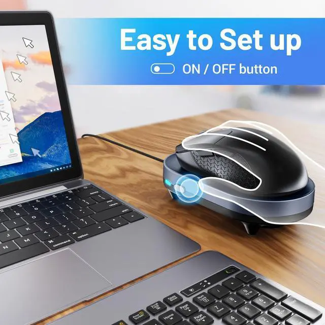 Alt view image 10 of 14 - Undetectable Mouse Jiggler - Auto Mover with On/Off Switch & USB Port, No Software Needed, Prevent Sleep/Lock for Home Office & PC/Mac/Desktop (Blue Black), Perfect for Gifts/Remote Work