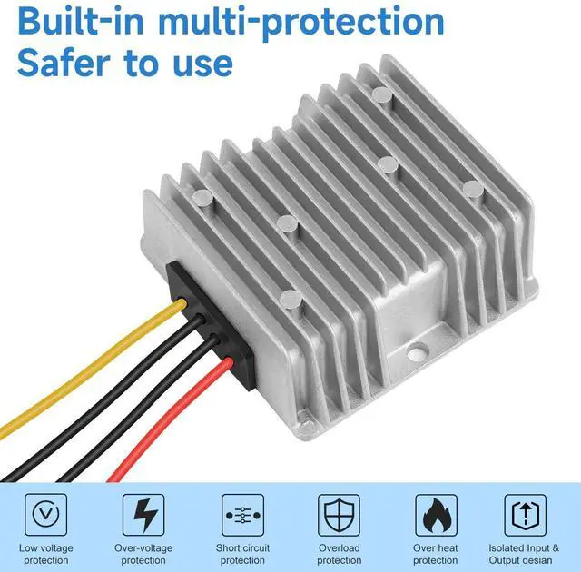 Alt view image 11 of 12 - DC-DC 36V 48V to 12V 20A 240W Step Down Converter Golf Cart Voltage Regulator Reducer Transformer with Fuse Waterproof