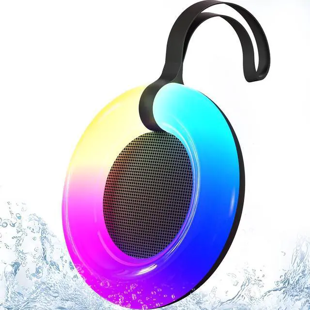 Alt view image 7 of 12 - IPX7 Waterproof Speaker with Dynamic LED Light,Bluetooth Shower Speaker,Portable Bluetooth Speakers,Floating, True Wireless Stereo for Outdoor/Pool/Beach,BT5.3/TF-Card,Ideal Gifts(Black)