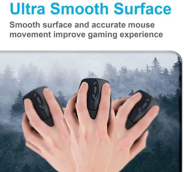 Alt view image 12 of 14 - Large Extended Gaming Mouse Pad with Stitched Edges, Non-Slip Waterproof Rubber Base Mouse Pad for Office, Computer, Keyboard, Laptop and Home Desk Pad 35.4 x 15.7 x 0.12 Inch (Grey Forest)