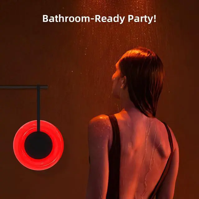Alt view image 12 of 12 - IPX7 Waterproof Speaker with Dynamic LED Light,Bluetooth Shower Speaker,Portable Bluetooth Speakers,Floating, True Wireless Stereo for Outdoor/Pool/Beach,BT5.3/TF-Card,Ideal Gifts(Black)