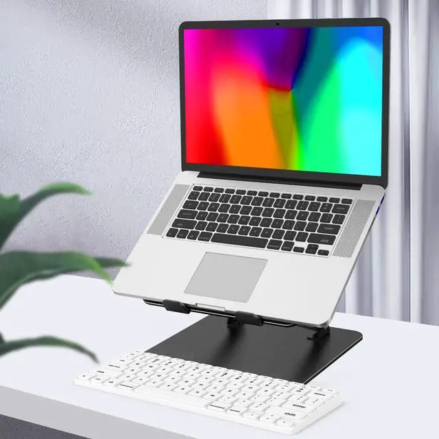 Alt view image 14 of 14 - Adjustable Laptop Stand for Desk, Metal Foldable Laptop Riser Holder, Portable Desktop Book Stands, Ventilated Cooling Computer Notebook Stand Compatible with 10-15.6 Laptops