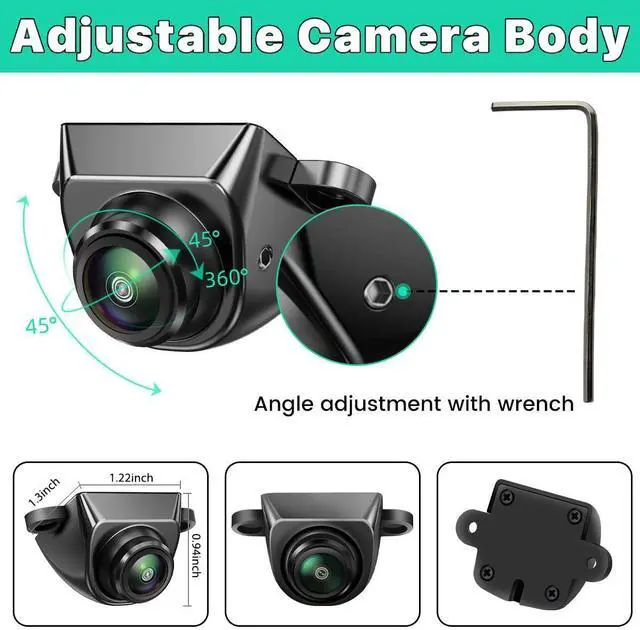 Alt view image 11 of 14 - Car Backup Camera with Dynamic Trajectory Guide Line, AHD1080P Reverse Rear View Cam, Adjustable Fisheye Lens, Waterproof Night Vision 170 Degree Wide View