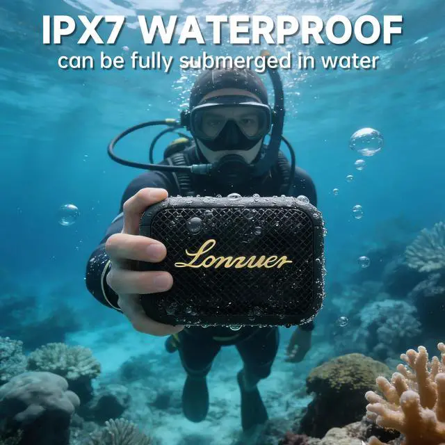 Alt view image 9 of 14 - IPX7 Waterproof Shower Bluetooth Speaker, Portable Small Speaker, Speakers Bluetooth Wireless Loud Clear Sound Support Handle for Kayak Canoe Mountain Bike Beach Gift (Black)