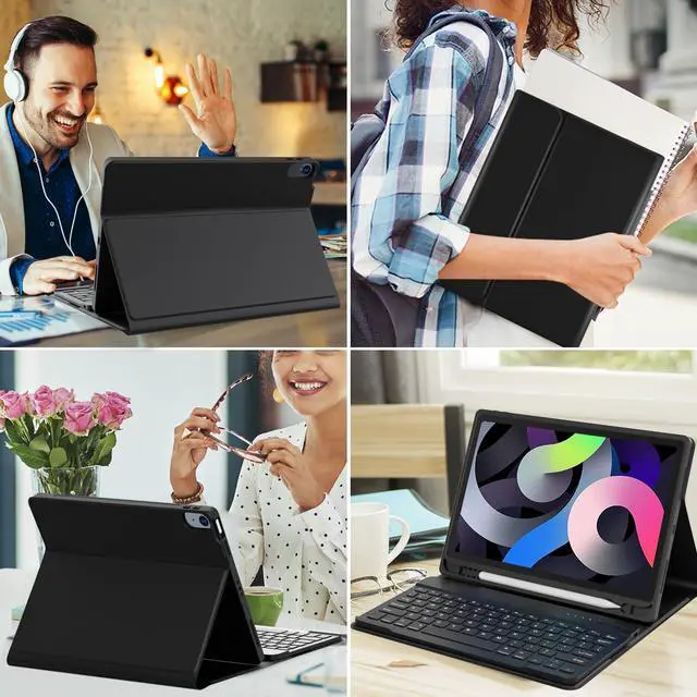 Alt view image 14 of 14 - for iPad Air 11 inch M4/M3/M2 Case with Keyboard 10.9 inch for iPad Air 5 2022/iPad Air 4th Gen Keyboard Case with Pencil Holder, Wireless Keyboard for Air 11" M3/M2 (2025/2024)/iPad Air 5/4