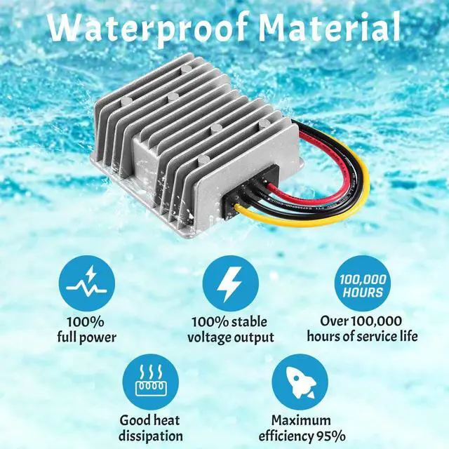 Alt view image 11 of 14 - DC 36V/48V Step Down to 12V 20A 240W Converter Regulator Reducer Voltage Regulator Reducer for Golf Cart Waterproof Power Supply Transformer Volt Module