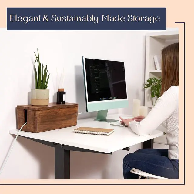 Alt view image 11 of 14 - Large Cable Management Box - Cable Organizer Box and Power Strip Box for Electrical Cord Management - Hide Desk Cord and Floor Cables - Wire Storage and Organization for Cords