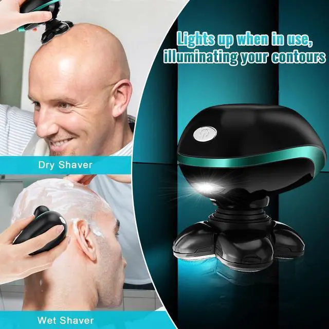 Alt view image 13 of 14 - Head Shavers for Bald Men, 5D Electric Razor 5 in 1 Waterproof Display Mens Shaver for Wet Dry Electric Skull Shavers with LED Lights Nose Hair Sideburns Trimmer and Face Cleaning Brush
