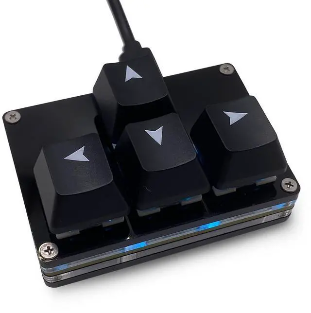 Alt view image 6 of 10 - Mini 4-Key Keypad WASD Arrow Key Keycaps Keyboard One-Handed Mechanical Gaming Keypad Programmable USB-C Customized Keyboard for Working or Gaming (Black, Arrow Keycaps 1)