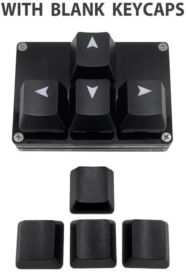 Alt view image 8 of 10 - Mini 4-Key Keypad WASD Arrow Key Keycaps Keyboard One-Handed Mechanical Gaming Keypad Programmable USB-C Customized Keyboard for Working or Gaming (Black, Arrow Keycaps 1)