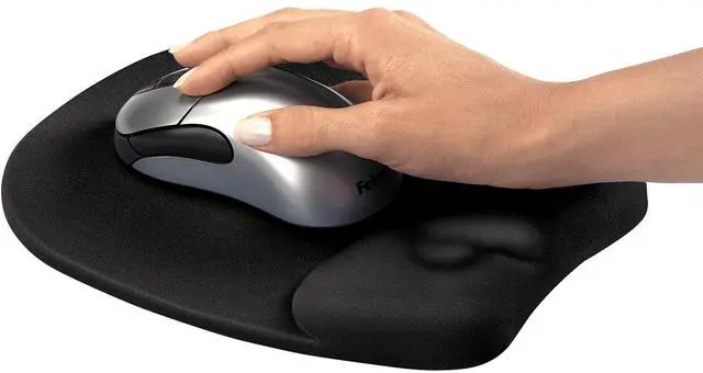 Alt view image 12 of 14 - Memory Foam Mouse Pad/Wrist Rest- Black (9176501)