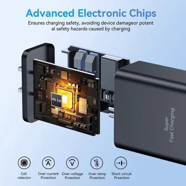 Alt view image 13 of 14 - 45W Samsung Super Fast Charger,2Pack Dual Port Samsung Charger Fast Charging,Quick Double Type C Android Phone Charger Block 10FT Long USB C Cable for Samsung Galaxy S26 Ultra/S26+/S25/S24/S23/S22/S21