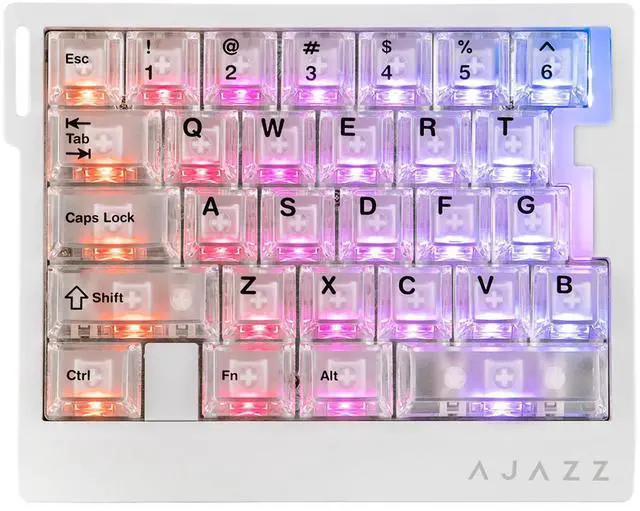 Alt view image 8 of 14 - AK029 One Handed Gaming Keyboard, 8Khz Polling, 29 Keys Rapid Fast Wired Keyboard, SOCD & DKS, Magnetic Switch, Adjustable Actuation, RGB Backlits, Aluminum Plate (White Transparent)