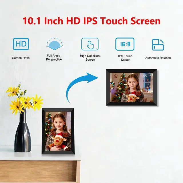 Alt view image 9 of 14 - 10.1" Digital Frames for Photos, 1280 * 800 HD IPS WiFi Picture Frame Digital, AI-Generated Images,16GB, Auto-Rotate, Share Photos/Videos via APP,Send Wishes,Picture Gifts for Valentine's Day