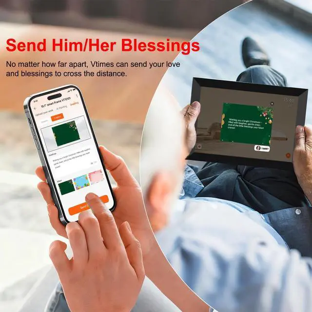 Alt view image 14 of 14 - 10.1" Digital Frames for Photos, 1280 * 800 HD IPS WiFi Picture Frame Digital, AI-Generated Images,16GB, Auto-Rotate, Share Photos/Videos via APP,Send Wishes,Picture Gifts for Valentine's Day