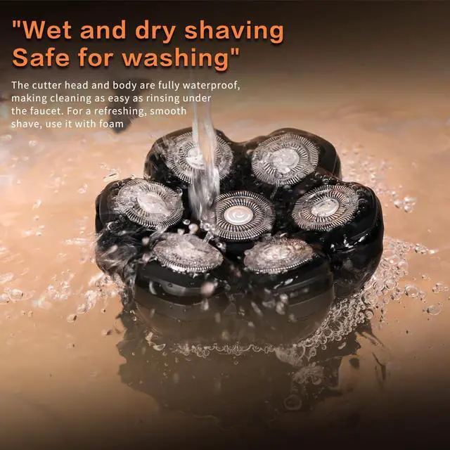 Alt view image 11 of 14 - Head Shavers for Bald Men - 7D Mens Razors for Shaving Electric Led Display Wet & Dry Bald Head Shaver Ipx6 Waterproof Shaver Type-C Charging