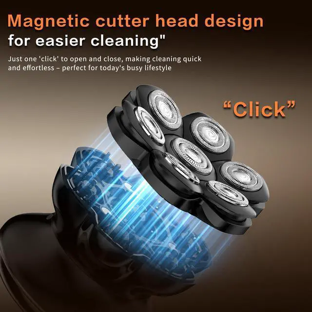 Alt view image 13 of 14 - Head Shavers for Bald Men - 7D Mens Razors for Shaving Electric Led Display Wet & Dry Bald Head Shaver Ipx6 Waterproof Shaver Type-C Charging