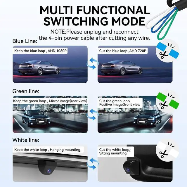 Alt view image 13 of 14 - AHD 1080P Metal Backup Camera - IP69K Waterproof 170 Degree Wide Angle, Clear Night Vision Reverse Camera for Car Trucks SUV RV Vans Pickup 12V Front Rear Side View Parking Aid