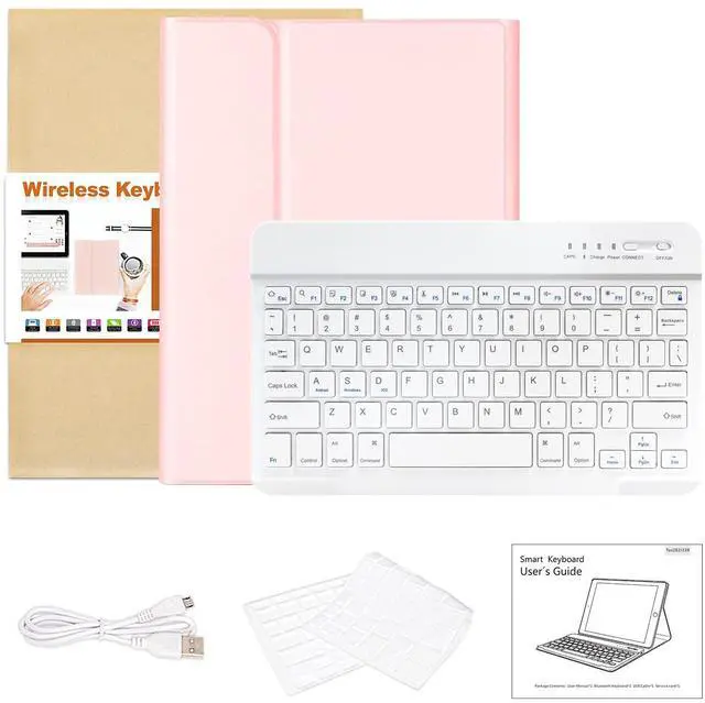 Alt view image 14 of 14 - Keyboard Case for iPad Air 11 inch (M3 2025 / M2 2024) & iPad Pro 11 inch (4th/3rd/2nd/1st) Gen - Magnetic Detachable Bluetooth Keyboard with Pencil Holder for 10.9" iPad Air 4th/5th Gen (Pink)