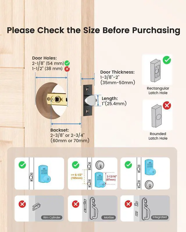 Alt view image 11 of 14 - Keypad Door Lock with Code, Electronic Keyless Entry Door Lock for Front Door, Door Knob with Keypad, Easy Passage Mode, Matte Black
