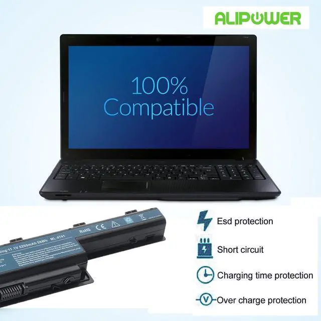 Alt view image 12 of 14 - Laptop Battery Replacement for Compatible AS10D31 AS10D41 AS10D51 AS10D61 AS10D71 AS10D73 AS10D75 AS10D81 5250 5336 5551 5552 5560 5733Z AS5741 7251 7551 7741 7750 Gateway NV55C NV50A NV53A NV59C