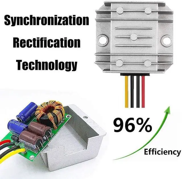 Alt view image 12 of 14 - DC/DC 24V Step Down to 12V Converter Regulator Reducer 20A 240W Automatic Reducer Transformer for Golf Cart Club Car Truck Vehicle Boat Solar System