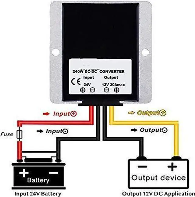Alt view image 13 of 14 - DC/DC 24V Step Down to 12V Converter Regulator Reducer 20A 240W Automatic Reducer Transformer for Golf Cart Club Car Truck Vehicle Boat Solar System