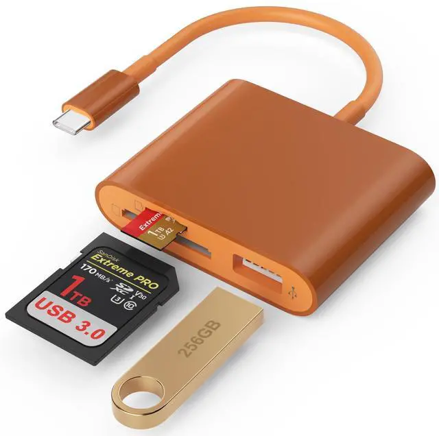 Alt view image 8 of 14 - SD Card Reader, USB 3.0 Type C High Speed to SD/TF Card Adapter for iPhone 17/16/15 Pro Max Memory Card Reader with SD MicroSD USB 3 Port for Mac/iPad/MacBook Pro/Air Android Phone Tablet (TerraCotta)