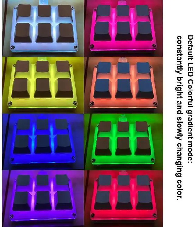Alt view image 14 of 14 - Mini 6-Key Macro Mechanical Keypad RGB Gaming Keyboard Portable One-Handed Fully Programmable Keyboard for Windows Mac OSU HID Standard Keyboard, Red Switches, RGB Backlight, Hot Swap, USB-Micro Cable