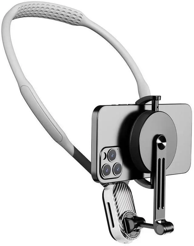 Alt view image 7 of 12 - Magnetic Neck Mount for Phones, POV Phone Holder Hand Free Chest Stand Video Recording Vlog for iPhone 16 15 14 13 Android Phones
