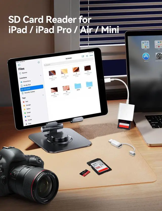Alt view image 10 of 14 - SD Card Reader for iPhone, SD Card Adapter with Lightening & USBC Dual-Connector for iPhone 5-14, USB-C iPhone 15, iPad, Mac or MacBook, Supports SD MicroSD Trail Camera Viewer, Plug and Play