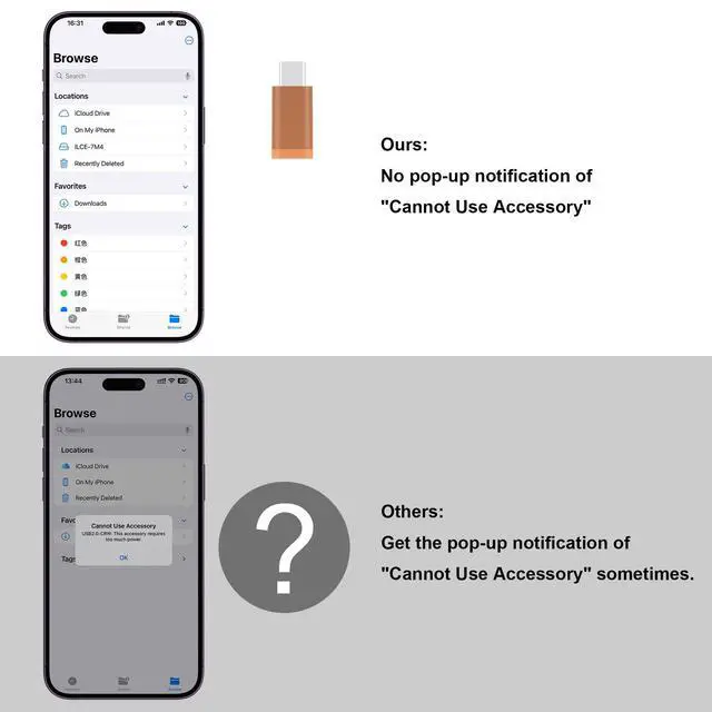 Alt view image 12 of 14 - SD Card Reader for iPhone, Memory Card Reader with USB-C to Light-ning Adapter Plug and Play Trail Game Camera Micro SD Card Viewer Support SD/TF Card and USB for iPad No App Required (Terracotta)