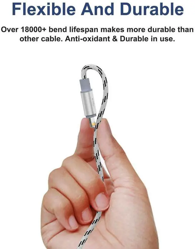 Alt view image 13 of 14 - 10ft Multi Charging Cable, 2Pack 4 in 1 Long Multiple Charging Cord,Multi Chargers for All Devices,USBC Cable with Lightning/Micro USB/Type C Ports for iPhone Series/Tablets/Samsung Galaxy/PS & More