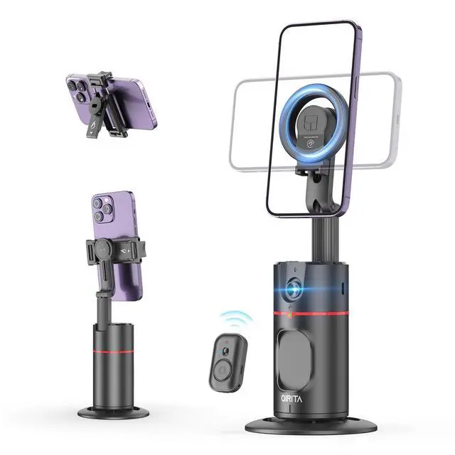 Alt view image 13 of 14 - Auto Face Tracking Phone Holder, Magnetic Face Tracking Tripod 360 Rotation with Stand & Remote, Face Body Phone Tracking Tripod, No App, Smart Shooting Camera Mount for Live Video Recording Tiktok