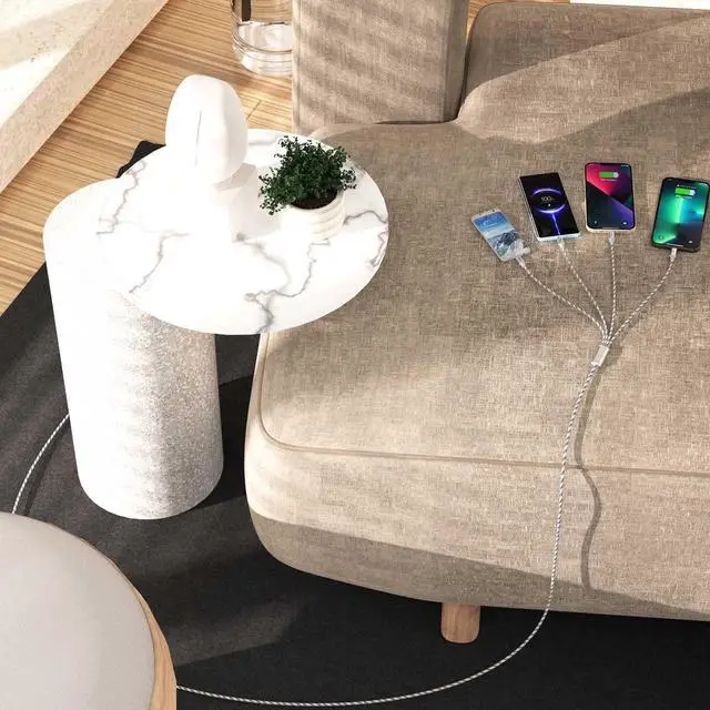 Alt view image 11 of 14 - 10ft Multi Charging Cable, 2Pack 4 in 1 Long Multiple Charging Cord,Multi Chargers for All Devices,USBC Cable with Lightning/Micro USB/Type C Ports for iPhone Series/Tablets/Samsung Galaxy/PS & More