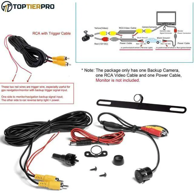 Alt view image 14 of 14 - Backup Camera for Car AHD 3-in-1 Night Vision Reverse Camera for Cars & Trucks, Waterproof Front View/Rear View Camera, Universal Back up Camera for RV, SUV, Pickup