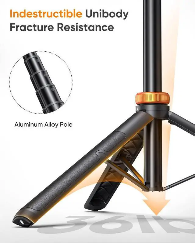 Alt view image 8 of 12 - 62" Phone Tripod, Tripod for iPhone & Selfie Stick with Remote, Extendable Cell Phone Stand & Ultimate Phone Holder, Solidest Phone Stand Compatible with iPhone/Android