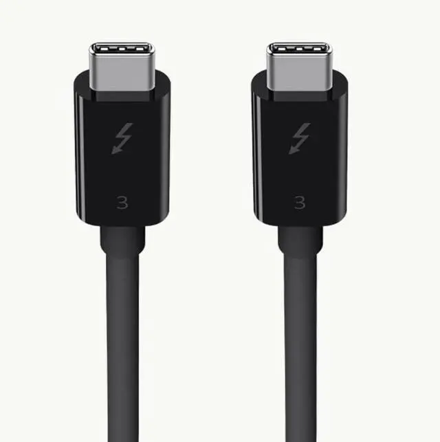 Alt view image 14 of 14 - Thunderbolt 3 Cable (USB-C to USB-C) - Up to 100W Fast Charging, MacBook Air & Galaxy Compatible, 5K/Ultra HD, 2.6ft Black