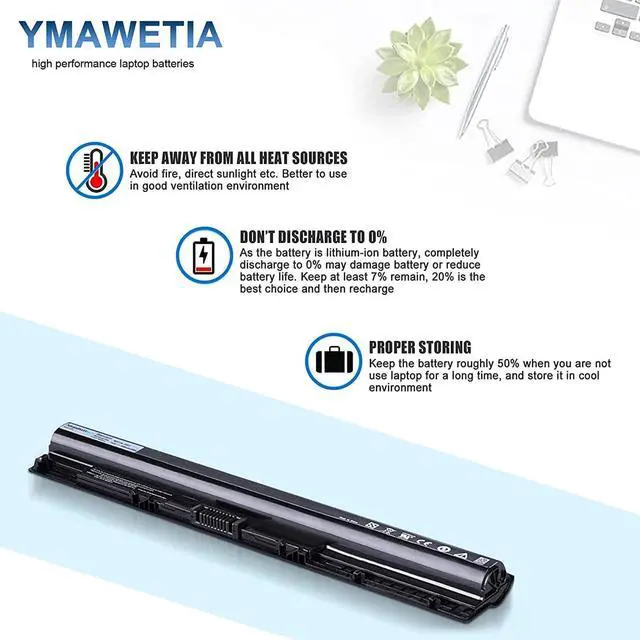 Alt view image 12 of 14 - M5Y1K 14.8V 40wh Battery Replacement for Dell Inspiron 14 15 17 5000 3000 Series 5559 5558 3451 3452 3458 3551 5458 5755 5756 5758 5759 P47F P51F P52F Compatible with Dell 40wh Battery M5YIK