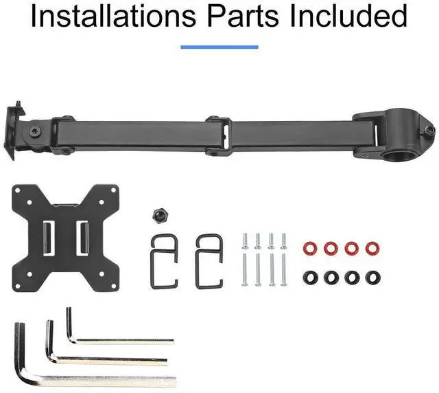 Alt view image 9 of 10 - Single Monitor Arm for Desk Mount Stand,Adjustable Monitor Arm for 13 to 32 inch Screen,Support Weight up to 22lbs,and Mounting Holes 75x75mm to 100x100mm,Black(MD6DB)