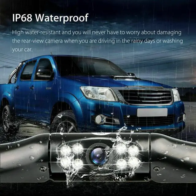 Alt view image 12 of 14 - License Plate Backup Camera, Waterproof 170° View Rear View Reverse Camera Night Vision Back up Camera Systems for Cars Trucks Pickup SUVs Trailer
