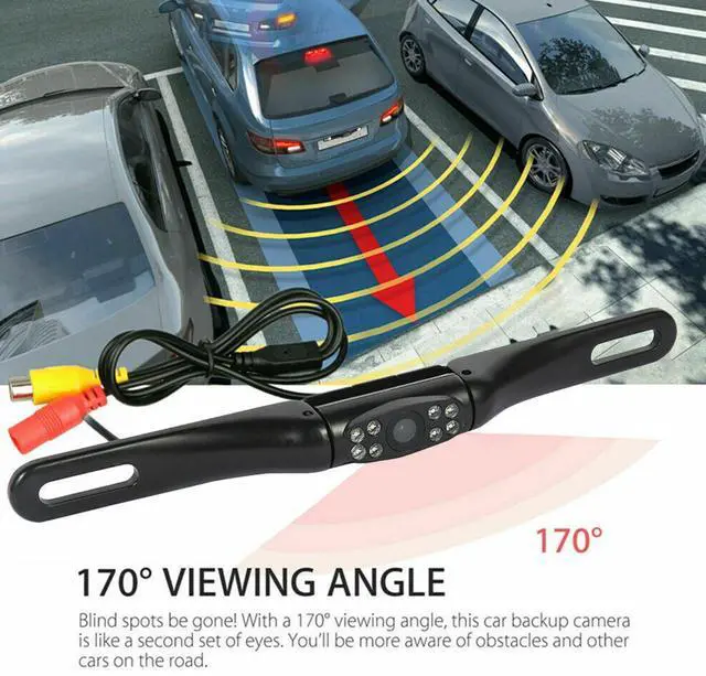 Alt view image 10 of 14 - License Plate Backup Camera, Waterproof 170° View Rear View Reverse Camera Night Vision Back up Camera Systems for Cars Trucks Pickup SUVs Trailer