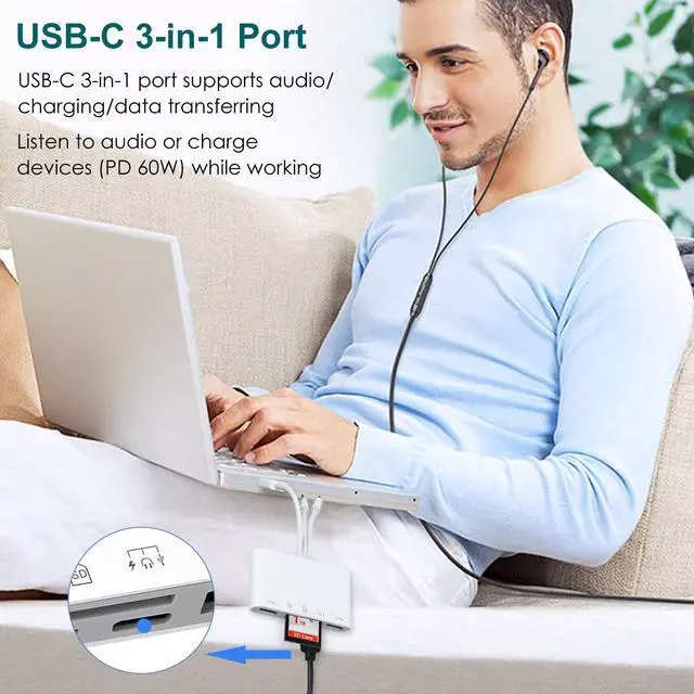 Alt view image 12 of 14 - SD/MicroSD Card Reader for iPhone/iPad, 7-in-1 USB-A & USB C & Lighting to Memory Card Reader, USB Camera Adapter with PD Fast Charging Compatible with iPhone 7-17 Series, iPad Pro, Galaxy S25 & More