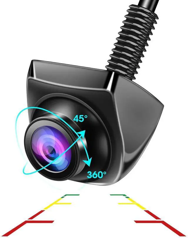 Alt view image 14 of 14 - 360°Rotatable AHD 1080P Backup Camera for Car Super Night Vision 170° Wide Angle Reverse Camera IP69 Waterproof Back Up Camera for Cars Front Rear View Camera w Parking Assist
