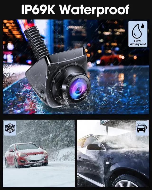 Alt view image 12 of 14 - 360°Rotatable AHD 1080P Backup Camera for Car Super Night Vision 170° Wide Angle Reverse Camera IP69 Waterproof Back Up Camera for Cars Front Rear View Camera w Parking Assist