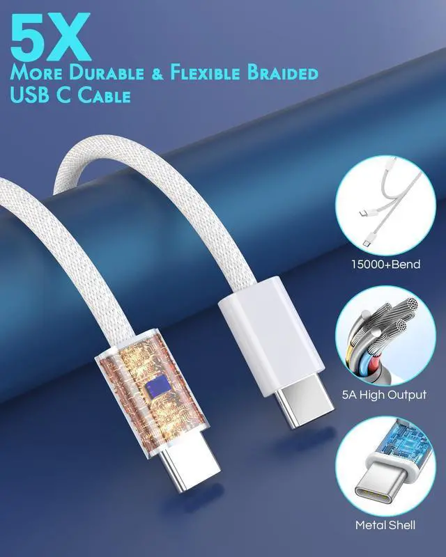 Alt view image 11 of 14 - iPhone 16 Car Charger,2Pack Dual Port USB C Fast Car Charger Type C Rapid Charging Adapter with 2Pack USB C to C Nylon Braid Cable Woven Cord Fast Charging for iPhone 16/16 Pro/15/15 Pro Max/iPad