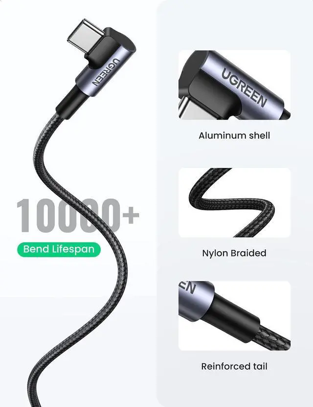 Alt view image 13 of 14 - Right Angle USB C Cable, USB A to USB C Cable 90 Degree Type C Cord Compatible with iPhone 16/16 Plus/16 Pro/16 Pro Max/15, Galaxy S24/S23/S10/S10+, iPad mini 6/Air 5, Pixel 8/7, 10FT