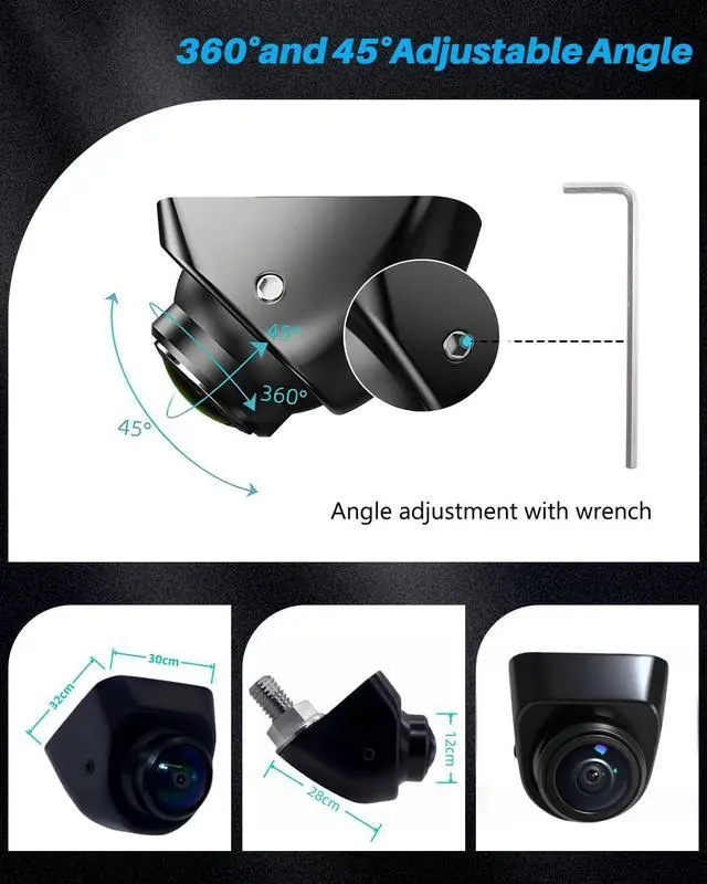 Alt view image 12 of 14 - 1080P AHD Backup Camera for Cars 3 DIY Switchesw 360°+45° Rotatable 170° Wide Angle Rear Camera Clear Night Vision Front/Side/Rear View Camera IP68K Waterproof Reverse Camera Fisheye Lens (6m cable)