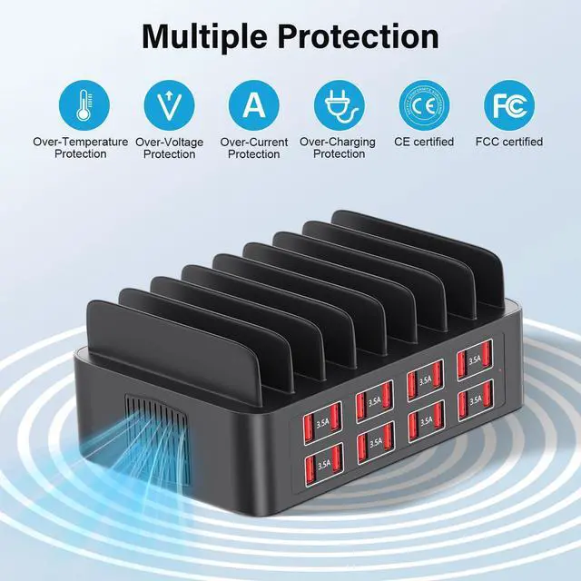 Alt view image 9 of 12 - Charging Station for Multiple Devices, 150W USB Charger Station with16 Fast Charging Ports, Ipad Charging Station for Apple Devices Fire Tablets iPhone Samsung Android