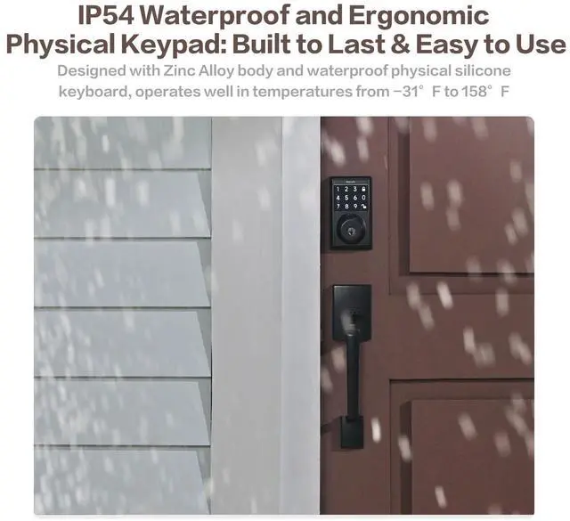 Alt view image 14 of 14 - 4-in-1 Smart Door Lock with APP Control, Fingerprint Door Locks with Keypad Deadbolt, Keyless Entry Door Lock with Auto-Locking, 16-Month Battery Life Deadbolt Lock, Easy Installation